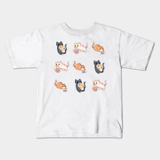 3 Cats Pattern Kids T-Shirt